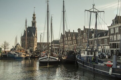 De haven van Hoorn provincie Noord Holland